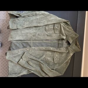 Banana republic suede button up